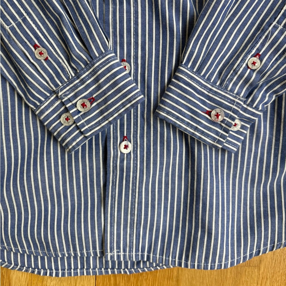 US POLO Stripped Blue and White Button Down Shirt - size 8 - Picture 5 of 6